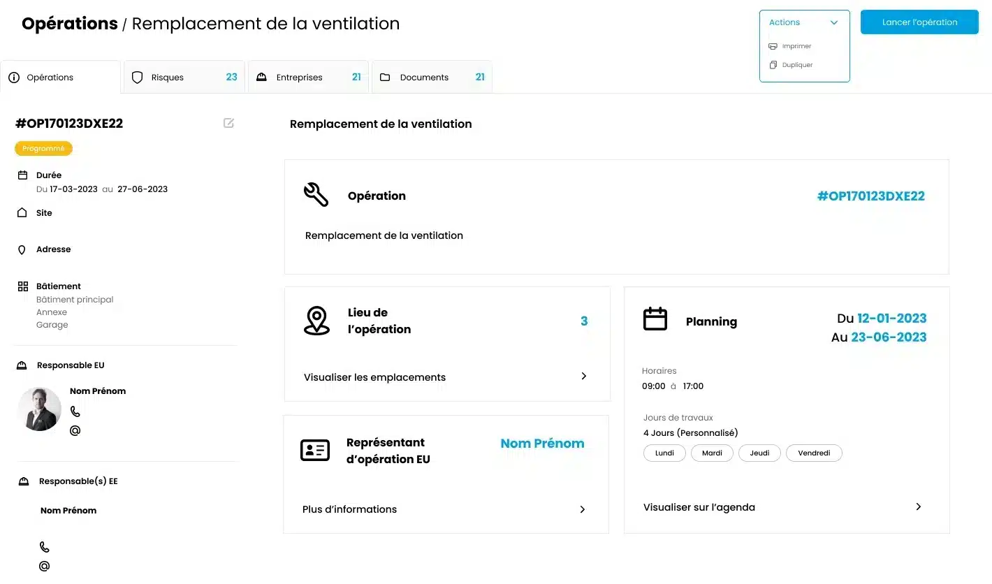 Plateforme digitale plan de prévention permis feu